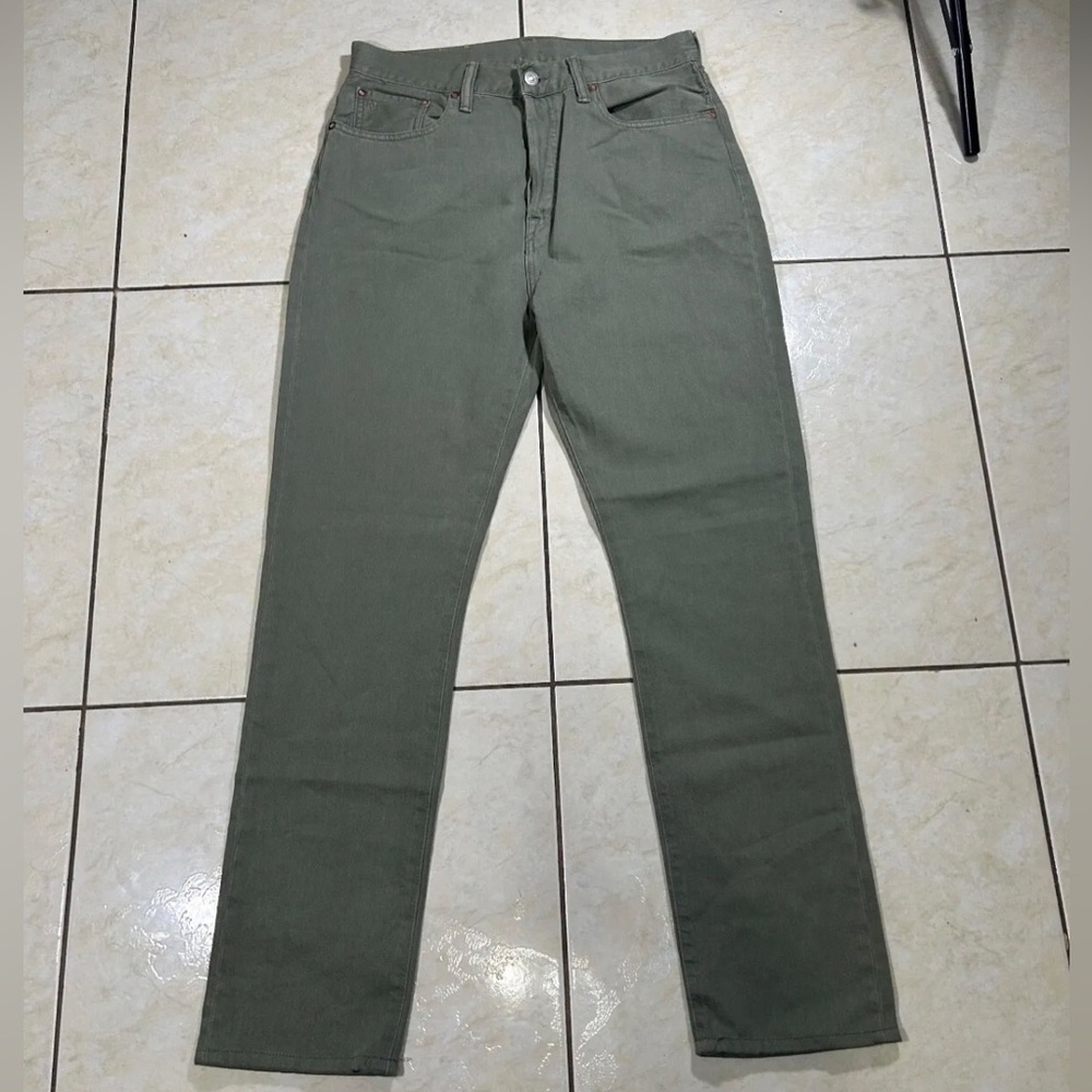 RRL Double RL Khaki Military Jeans, Size 29, Green missing two rivets